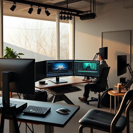 Editing suite with high-end computers and software