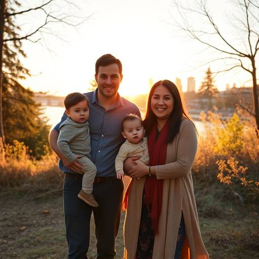 Example of family photography at Discovery Park in Seattle